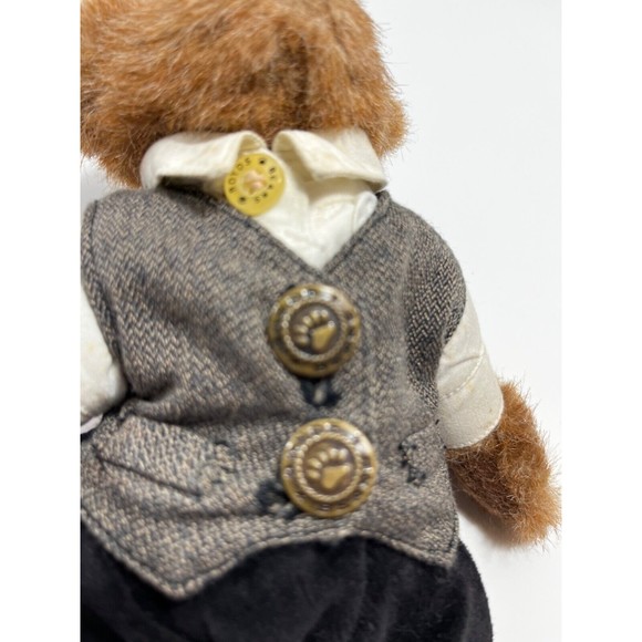 BOYDS BEAR EDMUND. Teddy Bear VELVET TROUSERS VEST 8" Jointed plush - Picture 2 of 9